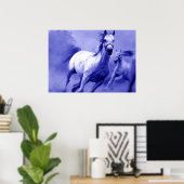 Blue Wild Horses Motivatie Artwork Poster (Thuiskantoor)