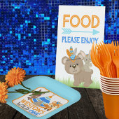 Blue Wild One Boy First Birthday Paper Borden Papieren Bordje