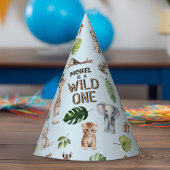 Blue Wild One, Safari thema Baby Boy 1st Feesthoedjes