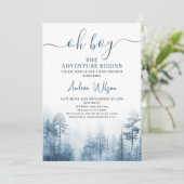 Blue Wilderness Adventure begint Baby shower Kaart (Staand voorkant)