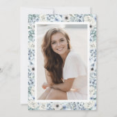 Blue Wildflower Afstuderen Kaart (Achterkant)