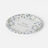 Blue Wildflower Afstuderen Papieren Bordje (Gekanteld)