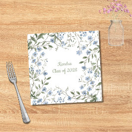 Blue Wildflower Afstuderen Servet