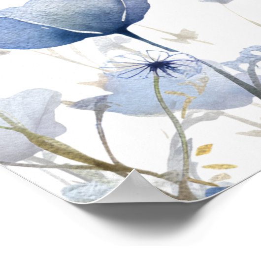 Blue Wildflower Baby in Bloom Zitkaart Poster (Hoek)