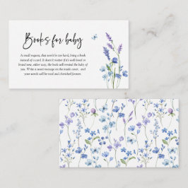 Blue Wildflower Baby shower Boeken voor Baby Informatiekaartje