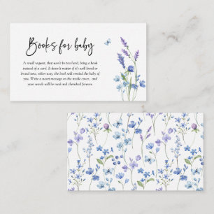 Blue Wildflower Baby shower Boeken voor Baby Informatiekaartje