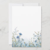 Blue Wildflower Baby shower Invitation Kaart (Achterkant)