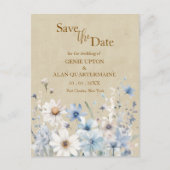 Blue Wildflower Bewaar de datum Briefkaart (Voorkant)