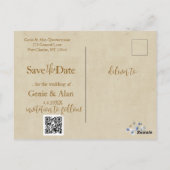 Blue Wildflower Bewaar de datum foto Briefkaart (Achterkant)