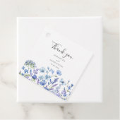 Blue Wildflower Bloemen Waterverf bruiloft Bedankjes Labels (In situ)
