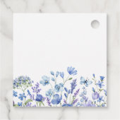 Blue Wildflower Bloemen Waterverf bruiloft Bedankjes Labels (Achterkant)