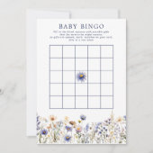 Blue Wildflower Boho Baby shower Bingogame Kaart (Voorkant)