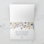 Blue Wildflower Boho Baby shower Dank u Kaart (Binnen)