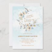 Blue Wildflower Boho Baby shower Kaart (Voorkant)