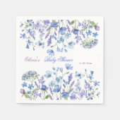 Blue Wildflower Boho Neutraal Baby shower Servet (Voorkant)