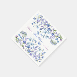 Blue Wildflower Boho Neutraal Baby shower Servet