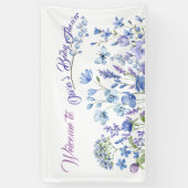 Blue Wildflower Boho Neutraal Baby shower Spandoek (Verticaal)