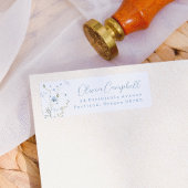 Blue Wildflower Boho Retouradres Etiket