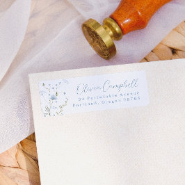 Blue Wildflower Boho Retouradres Etiket