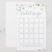 Blue Wildflower Boho vrijgezellenfeest bingogame (Voorkant / Achterkant)