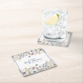 Blue Wildflower Boho Waterverf Baby shower Kartonnen Onderzetters (Insitu)