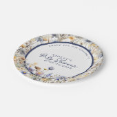 Blue Wildflower Boho Waterverf Baby shower Papieren Bordje (Gekanteld)