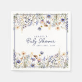 Blue Wildflower Boho Waterverf Baby shower Servet (Voorkant)