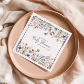 Blue Wildflower Boho Waterverf Baby shower Servet