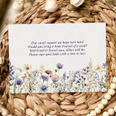 Blue Wildflower Boho Waterverf boeken voor Baby Informatiekaartje