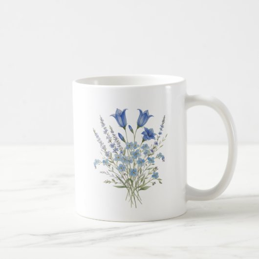 Blue Wildflower Bouquet Koffiemok (Rechts)