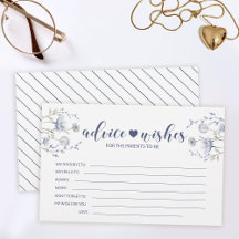 Blue wildflower boy baby shower advies wenskaart