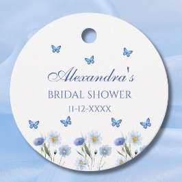 Blue Wildflower Butterfly Vrijgezellenfeest Bedank Bedankjes Labels