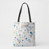 Blue Wildflower Chic Canvas tas (Voorkant)