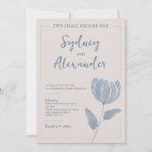 Blue Wildflower Christelijk Twee worden een bruilo Kaart (Voorkant)