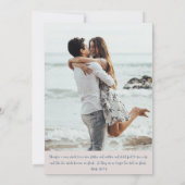 Blue Wildflower Christelijk Twee worden een bruilo Kaart (Achterkant)