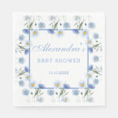 Blue Wildflower Floral Boho Baby shower Servet (Voorkant)