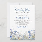 Blue Wildflower Floral Bridal Shower Kaart (Voorkant)