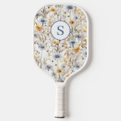 Blue Wildflower Floral gepersonaliseerd Pickleball Paddle (Achterkant)