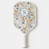 Blue Wildflower Floral gepersonaliseerd Pickleball Paddle (Voorkant)
