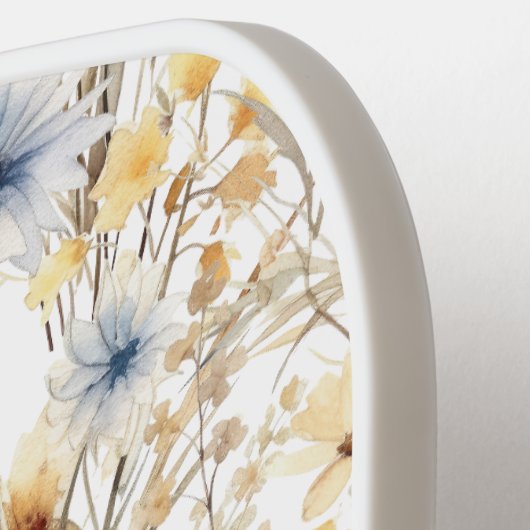 Blue Wildflower Floral gepersonaliseerd Pickleball Paddle (Links Detail)