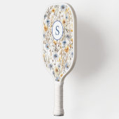 Blue Wildflower Floral gepersonaliseerd Pickleball Paddle (Links)