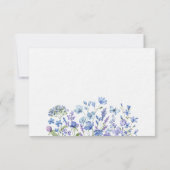 Blue Wildflower Floral Gepersonaliseerde Flat Note Notitiekaartje (Achterkant)