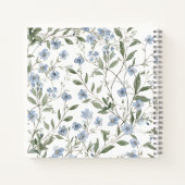 Blue Wildflower Foto Afstuderen Gastboek Notitieboek (Achterkant)