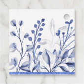Blue Wildflower Frame Something Blue Baby Shower Bedankjes Labels (Achterkant)