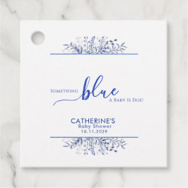 Blue Wildflower Frame Something Blue Baby Shower  Bedankjes Labels