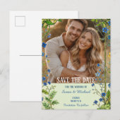 Blue Wildflower | Garden Botanical Aankondigingskaart (Voorkant / Achterkant)