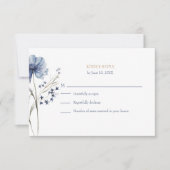 Blue Wildflower Garden RSVP with Botanical Back Kaartje (Voorkant)