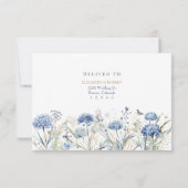 Blue Wildflower Garden RSVP with Botanical Back Kaartje (Achterkant)