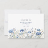 Blue Wildflower Garden Wedding RSVP Card Kaartje (Achterkant)