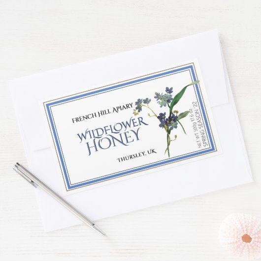 Blue Wildflower Honey Label (datum waarop het is g (Envelop)